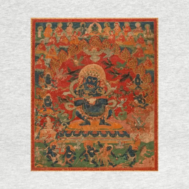 Tibetan Buddhist Mahakala Deity Thangka Reproduction by TammyWinandArt